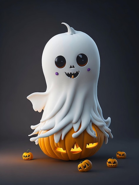 Une jolie robe blanche de fantôme d'Halloween