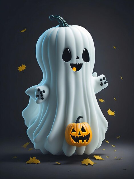 Une jolie robe blanche de fantôme d'Halloween