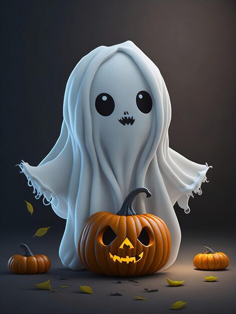 Photo une jolie robe blanche de fantôme d'halloween