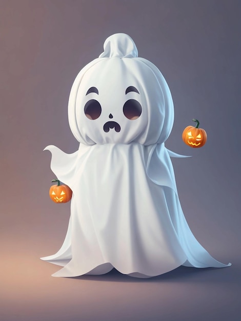 Une jolie robe blanche de fantôme d'Halloween