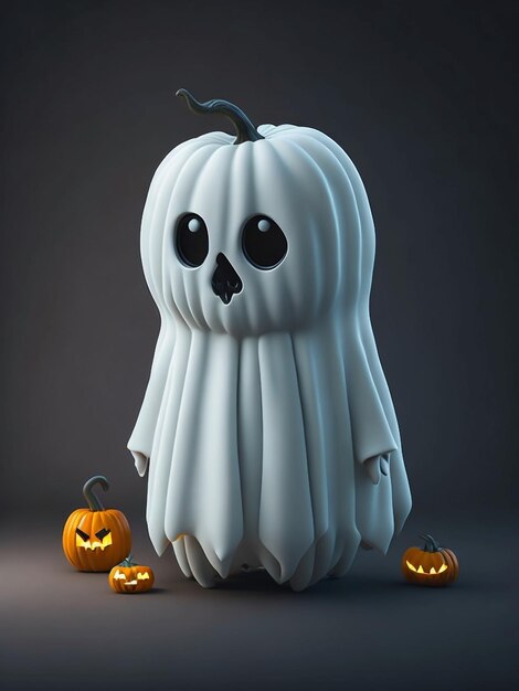 Une jolie robe blanche de fantôme d'Halloween