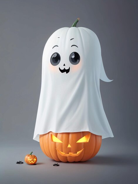 Une jolie robe blanche de fantôme d'Halloween