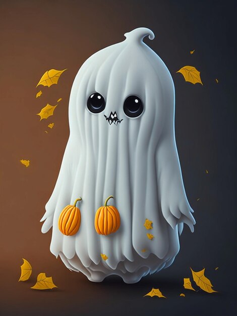 Une jolie robe blanche de fantôme d'Halloween