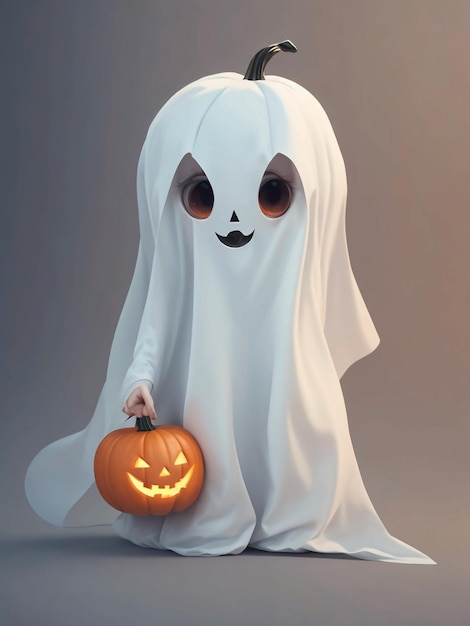 Une jolie robe blanche de fantôme d'Halloween