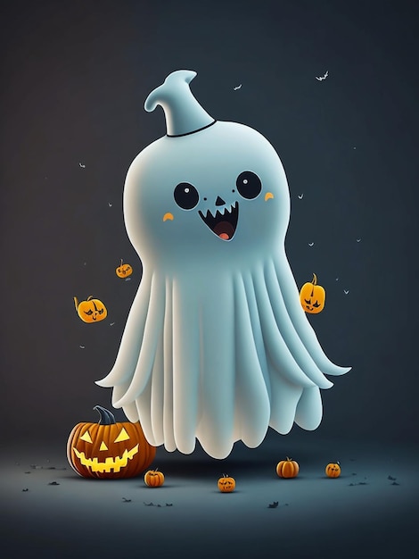 Une jolie robe blanche de fantôme d'Halloween