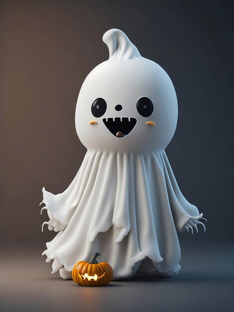 Une jolie robe blanche de fantôme d'Halloween