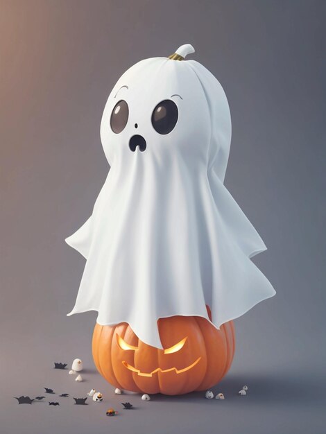 Une jolie robe blanche de fantôme d'Halloween