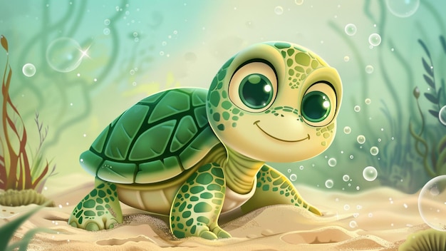 jolie tortue sous la mer illustration