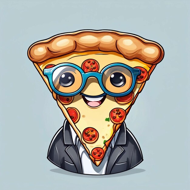 une jolie tranche de pizza avec des lunettes