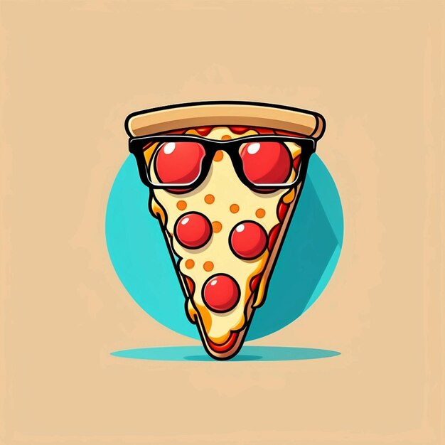 une jolie tranche de pizza avec des lunettes