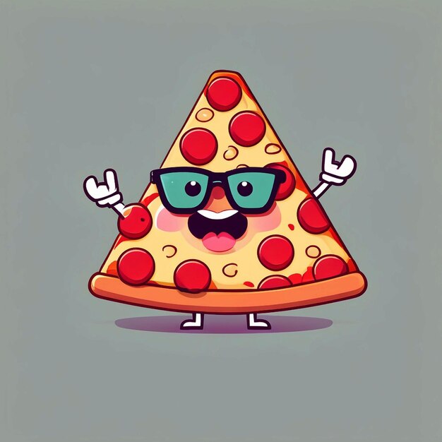 une jolie tranche de pizza avec des lunettes