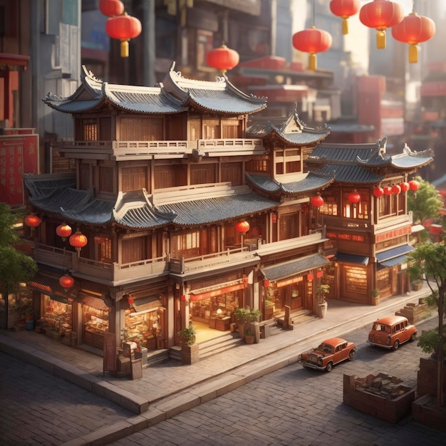 Jolie ville chinoise isométrique