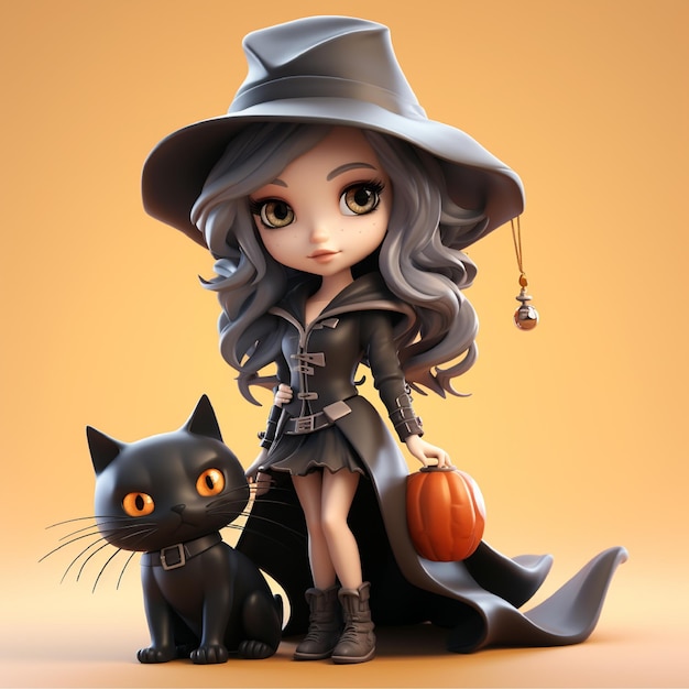 Jolies filles d'Halloween 3d