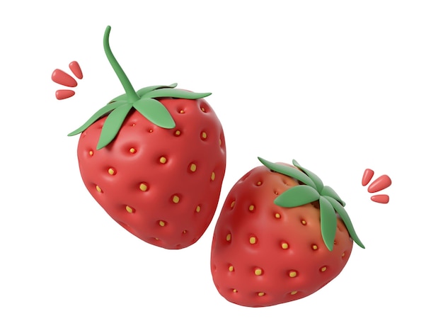 Photo jolies fraises utilisées pour décorer des gâteaux ou des desserts illustration 3d
