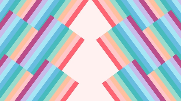 Jolies rayures colorées avec une forme géométrique au milieu de l'arrière-plan