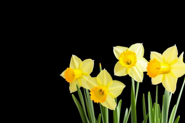 Jonquilles sur fond noir