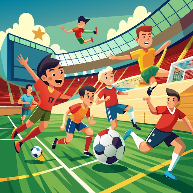 Jouer au football Image de haute qualité