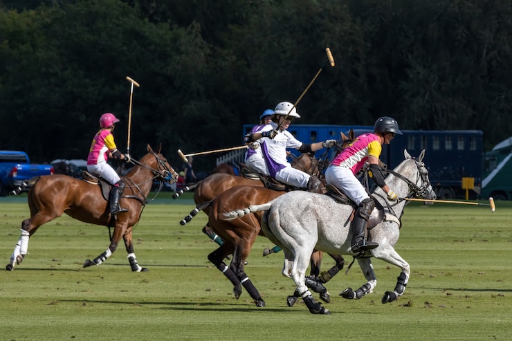 Jouer au polo à Midhurst, West Sussex