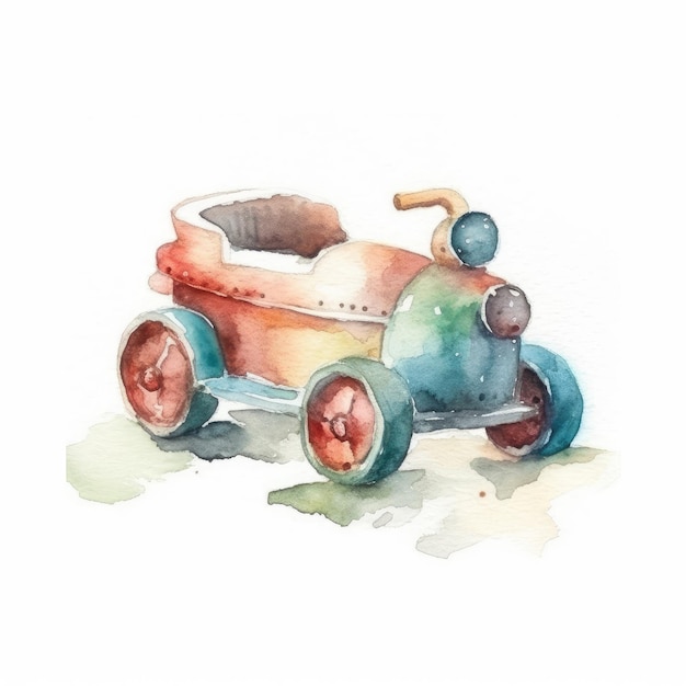 Jouet bébé aquarelle lunatique sur fond blanc