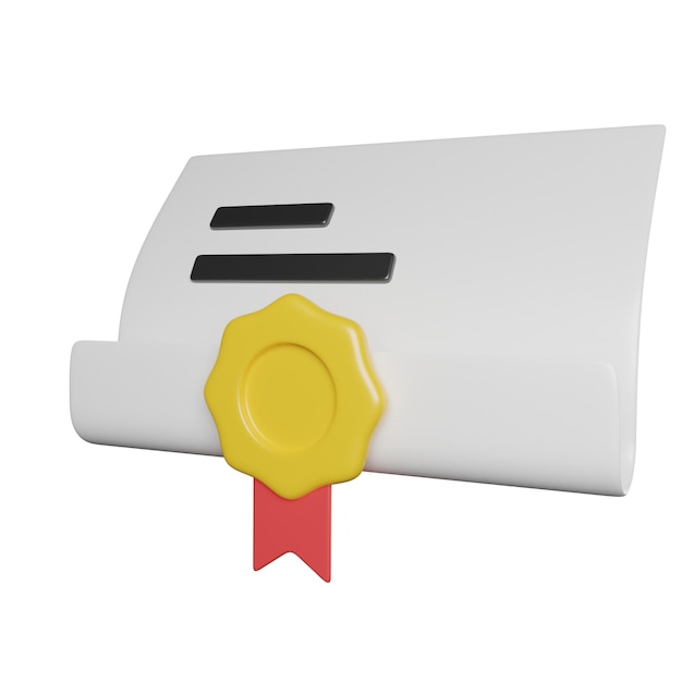 un jouet blanc et jaune avec un ruban rouge autour de lui