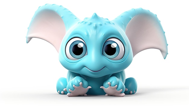 un jouet bleu avec de grandes oreilles et une grande oreille