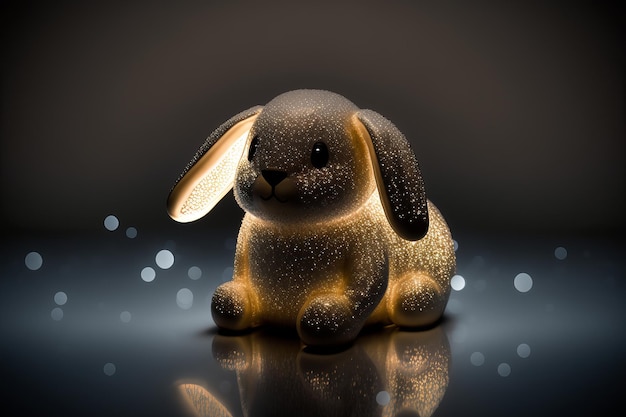 Jouet de lapin de Pâques brillant AI Generative