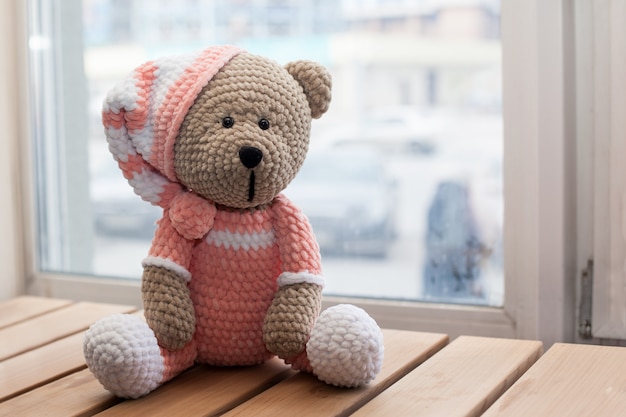 Jouet Ours En Peluche Tricoté Dans La Technique Du Tricot Amigurumi