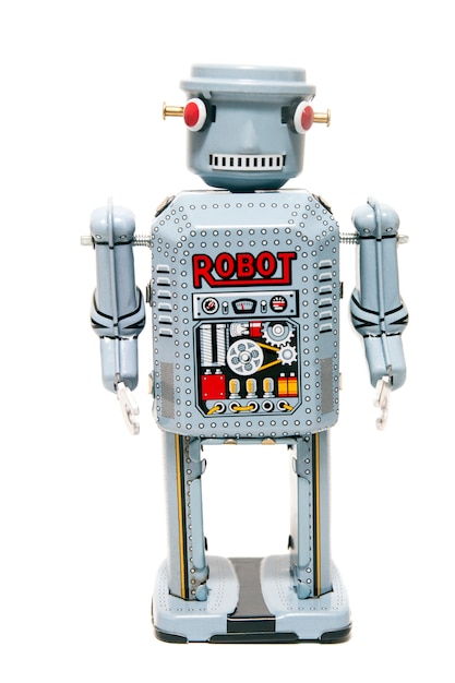 Jouet robot vintage en étain