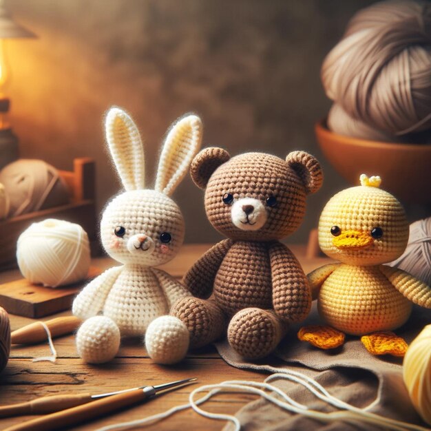 Des jouets Amigurumi à crochet faits à la main