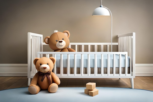 Jouets de berceau de bébé portables au-dessus du berceau de bébé, petits ours en peluche mignons suspendus pour l'enfant