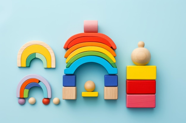 Jouets en bois Montessori enchanteurs, blocs à empiler arc-en-ciel, anneaux de dentition organiques pour bébés et enfants, éducation