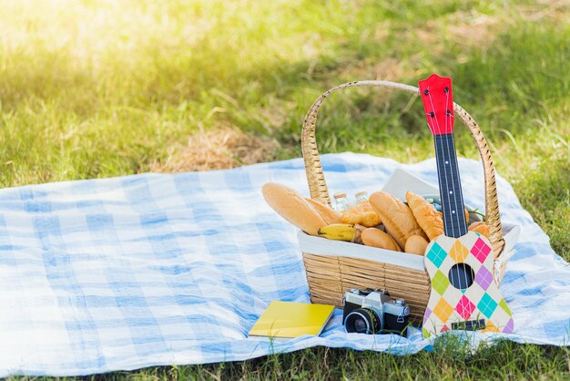 Photo des jouets dans le panier sur le terrain