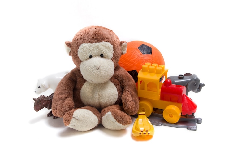 Photo jouets pour enfants sur une surface blanche