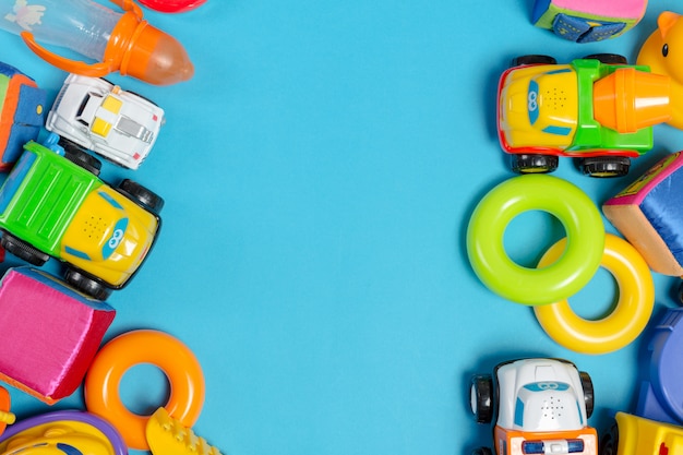 Jouets pour enfants, vue de dessus