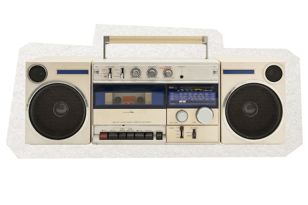 Joueur de cassettes PNG élément de collage d'autocollant numérique sur un fond transparent