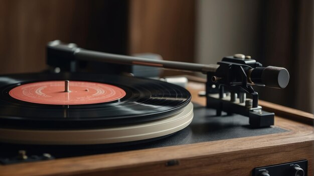 Joueur de disques vintage avec rotation de disques en vinyle