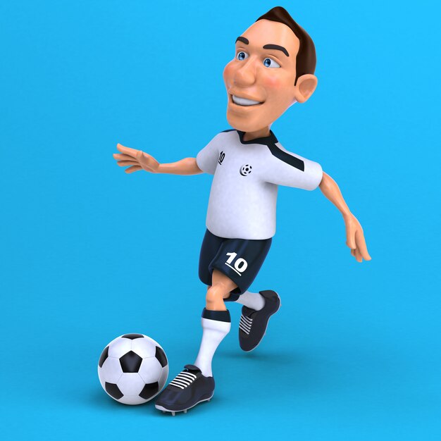 Joueur de football amusant - Illustration 3D