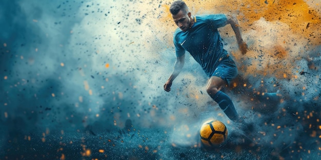 Joueur de football ou de football Banner du tournoi du champion AI génératif