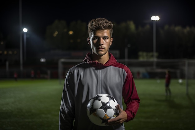 joueur de football sur le terrain de football.