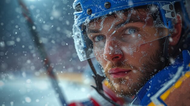 Photo joueur de hockey au stade