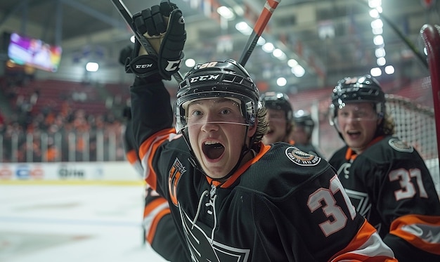 un joueur de hockey avec le numéro 3 sur son maillot