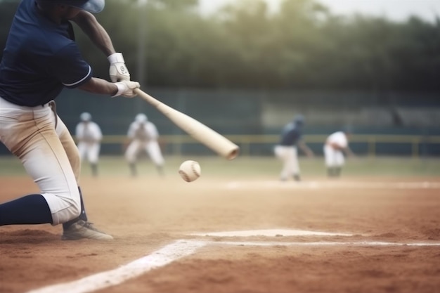 Joueur homme équipe mâle chauve-souris champ baseball jeu athlète ballon sport IA générative