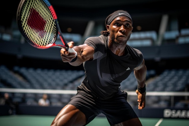 un joueur de tennis avec une raquette à la main est sur le point de frapper une balle.