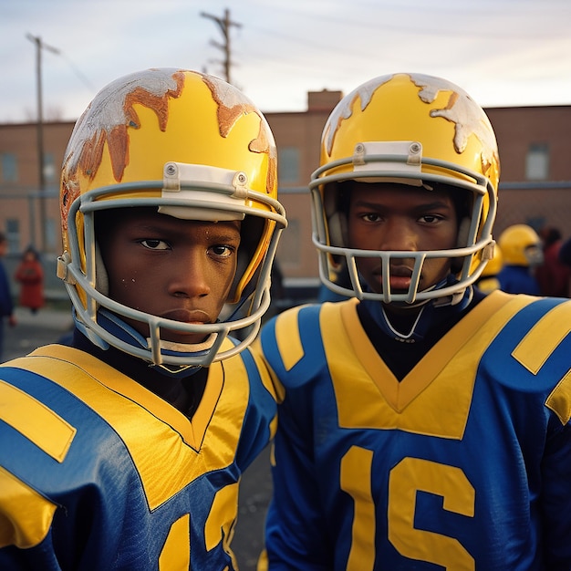 Des joueurs de football américain en uniforme