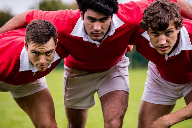 Les joueurs de rugby prêts à jouer