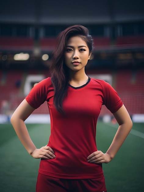 Joueuse de football asiatique