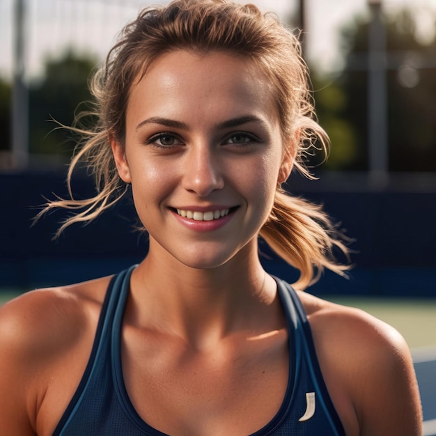 une joueuse de tennis souriante