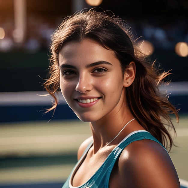 une joueuse de tennis souriante