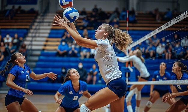 Photo une joueuse de volley-ball avec la lettre b sur sa chemise