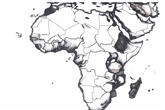 Jour de l'Afrique Carte de fond conceptuelle du continent africain pour les vacances générée par l'IA